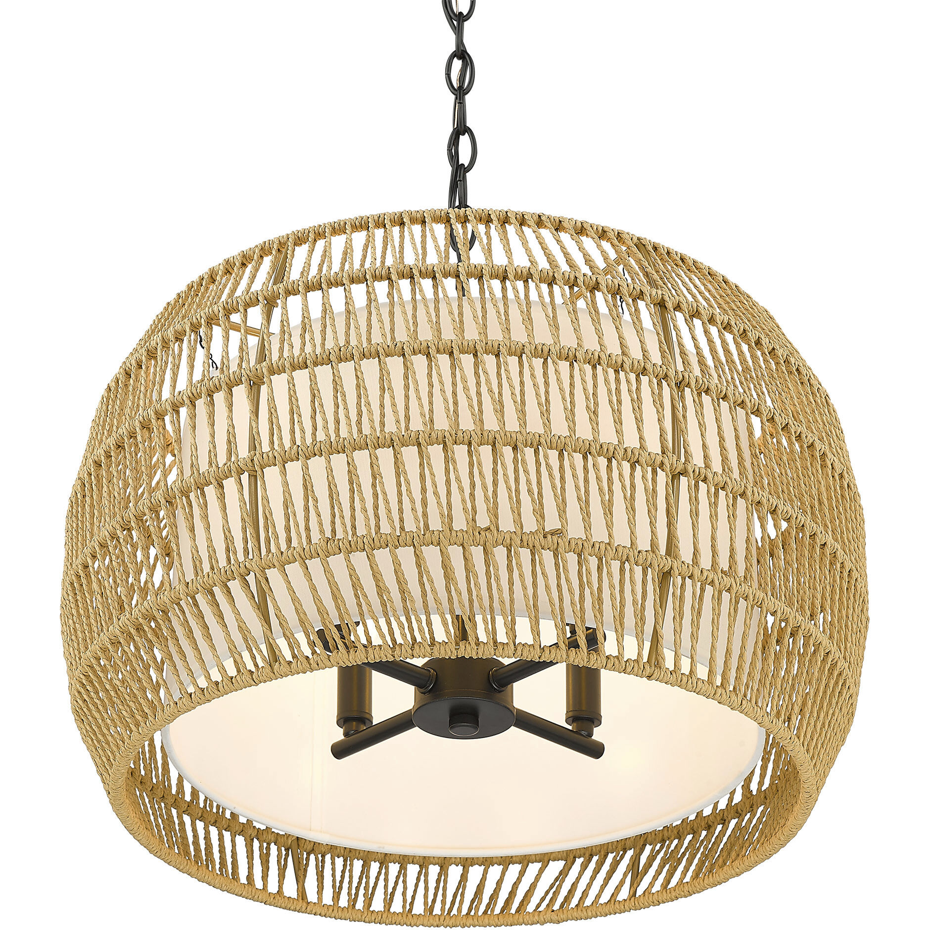 Everly Pendant Ceiling Light in Natural Rattan