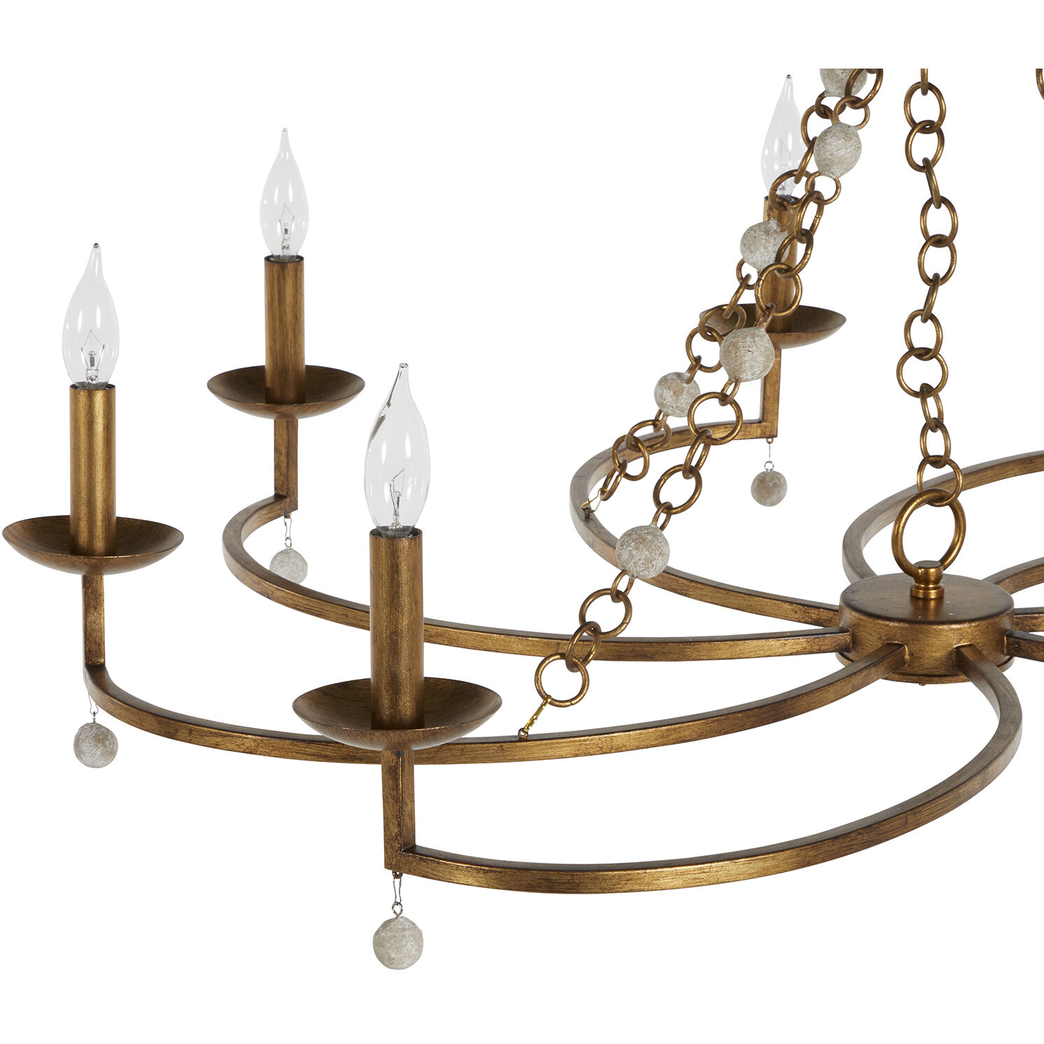 Carrie 8 Light 41.5 inch Antique Gold / Antique White Chandelier Ceiling Light