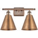 Ballston Cone LED 18 inch Antique Copper Bath Vanity Light Wall Light