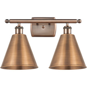 Ballston Cone LED 18 inch Antique Copper Bath Vanity Light Wall Light
