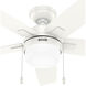 Anisten 44 inch Fresh White with Fresh White/Light Oak Blades Ceiling Fan