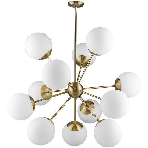 Solea 12 Light 40 inch Antique Brass Chandelier Ceiling Light