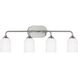 Emile 4 Light 31 inch Brushed Steel Wall Bath Fixture Wall Light