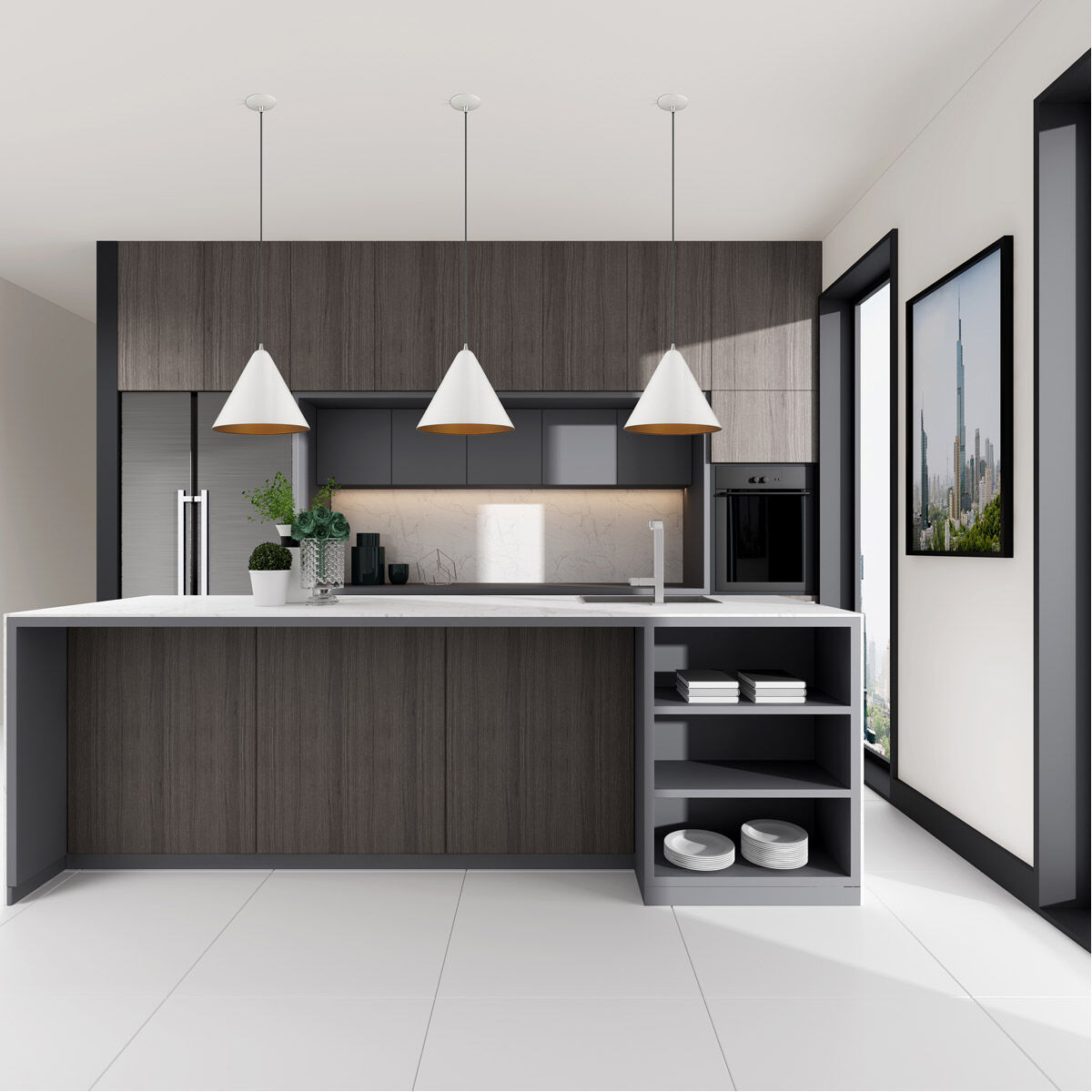 Allison 1 Light 14 inch Shiny White Mini Pendant Ceiling Light