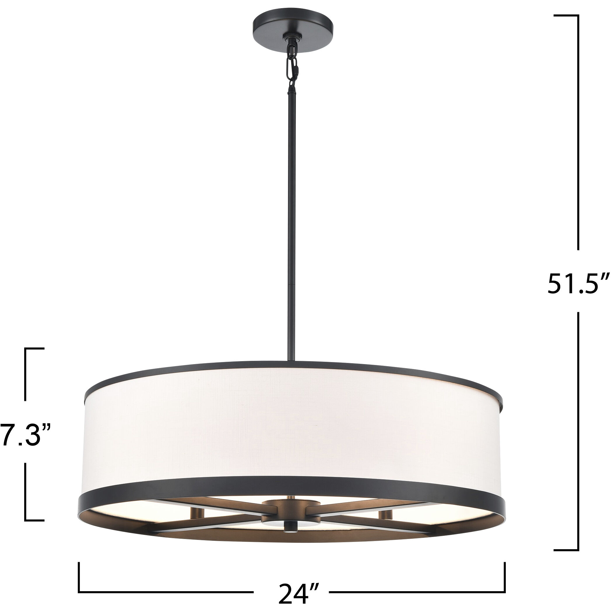 High Street 4 Light 24.02 inch Black Pendant Ceiling Light