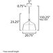 Bandera 3 Light 20.75 inch Natural Aged Brass Multi-Light Pendant Ceiling Light