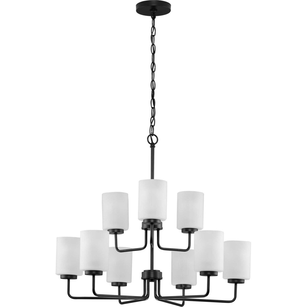 Merry 9 Light 28 inch Matte Black Chandelier Ceiling Light