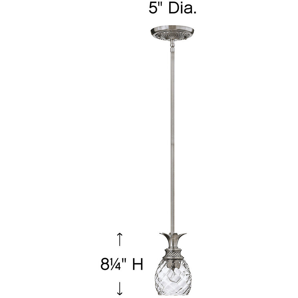 Plantation 1 Light 5 inch Polished Antique Nickel Indoor Mini Pendant Ceiling Light