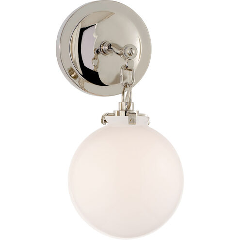 Thomas O'Brien Katie4 1 Light 8 inch Polished Nickel Globe Bath Sconce Wall Light in White Glass, Small
