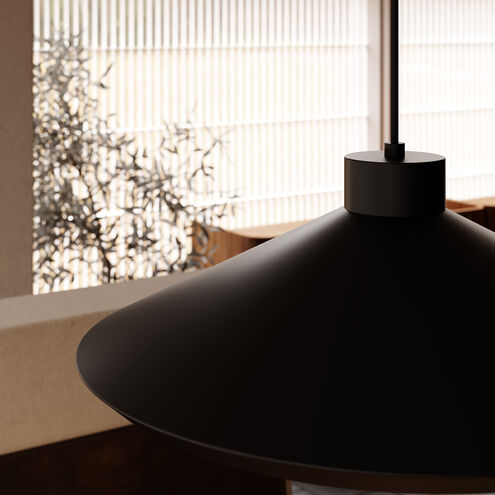 Koma 1 Light 22 inch Satin Black Pendant Ceiling Light in Medium 