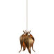 Iota 1 Light 6.5 inch Antique Brass and Silver Multi-Drop Pendant Ceiling Light