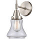 Caden LED 6 inch Satin Nickel Sconce Wall Light in Seedy Glass