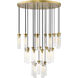 Beau 27 Light 36 inch Rubbed Brass Chandelier Ceiling Light