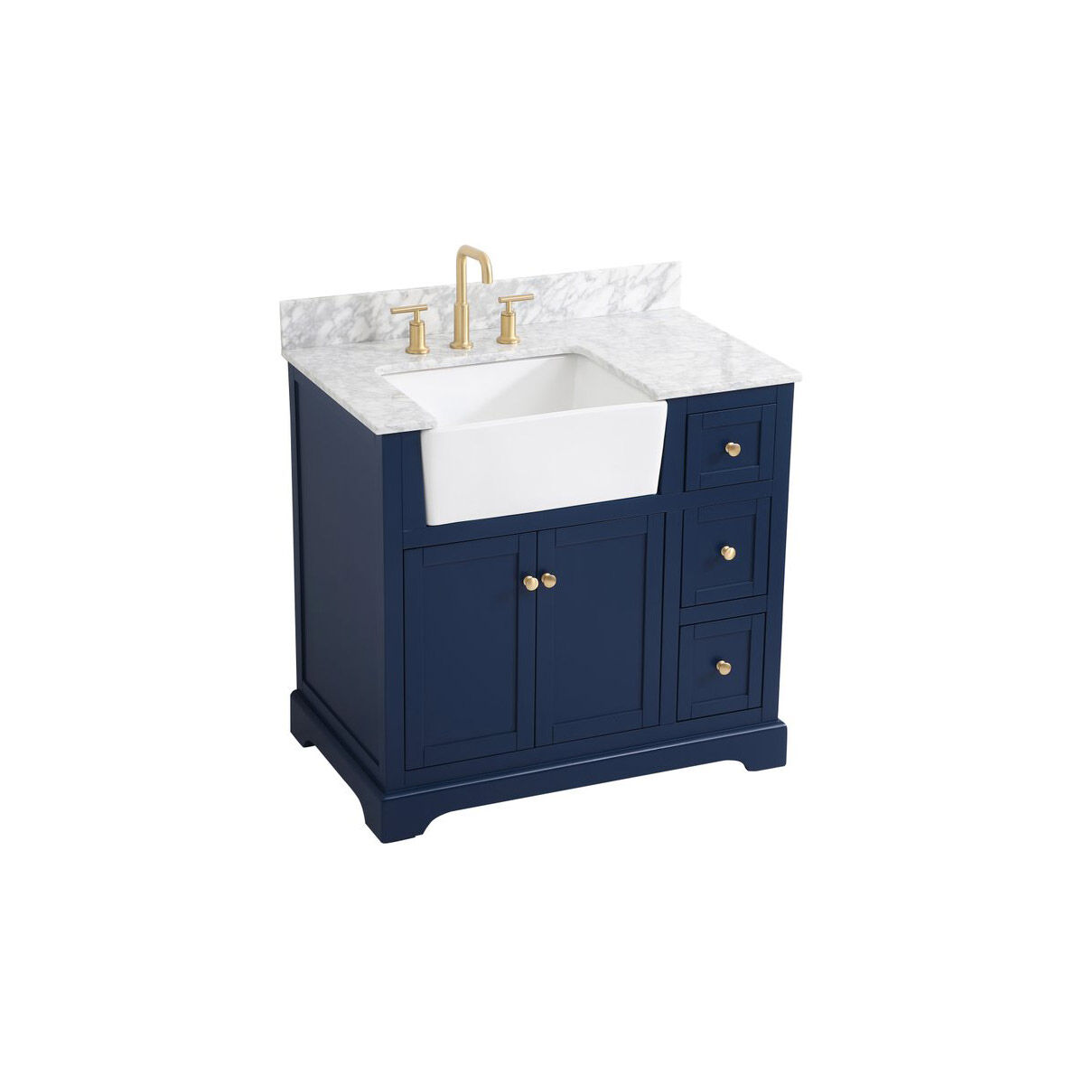 Franklin 36 X 22 X 35 inch Blue Bathroom Vanity Cabinet