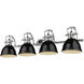 Yep Duncan Vanity Wall Light in Chrome, Black