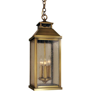 Canterbury 3 Light 7 inch Antique Brass Pendant Ceiling Light in Almond Mica
