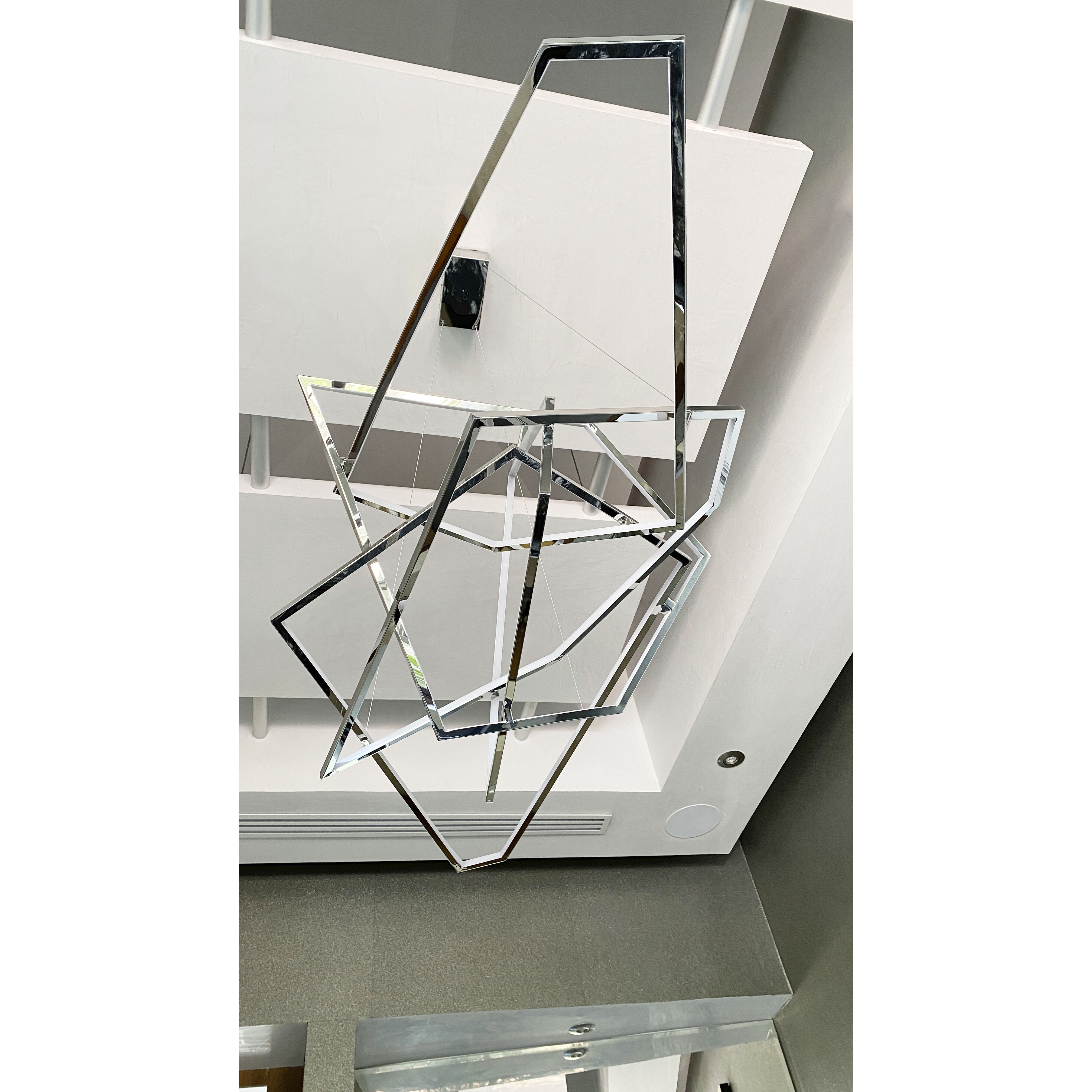 Trapezoid LED 65.75 inch Polished Chrome Single Pendant Ceiling Light