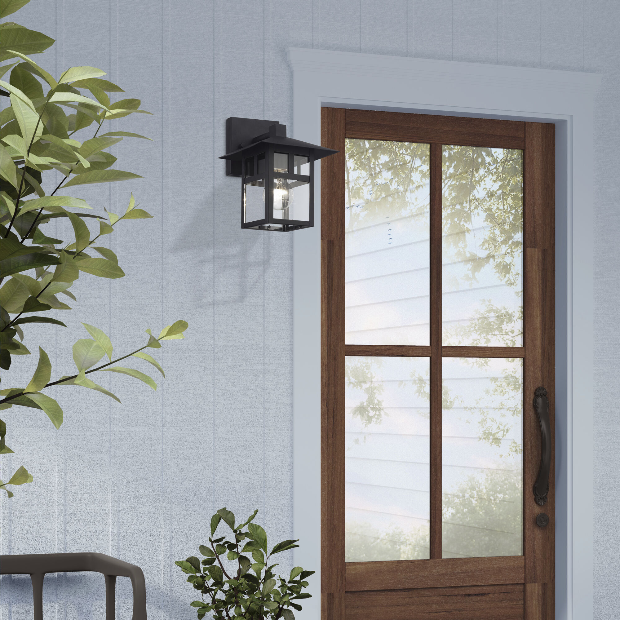 Crestlake 1 Light 9.5 inch Textured Black Outdoor Wall Lantern