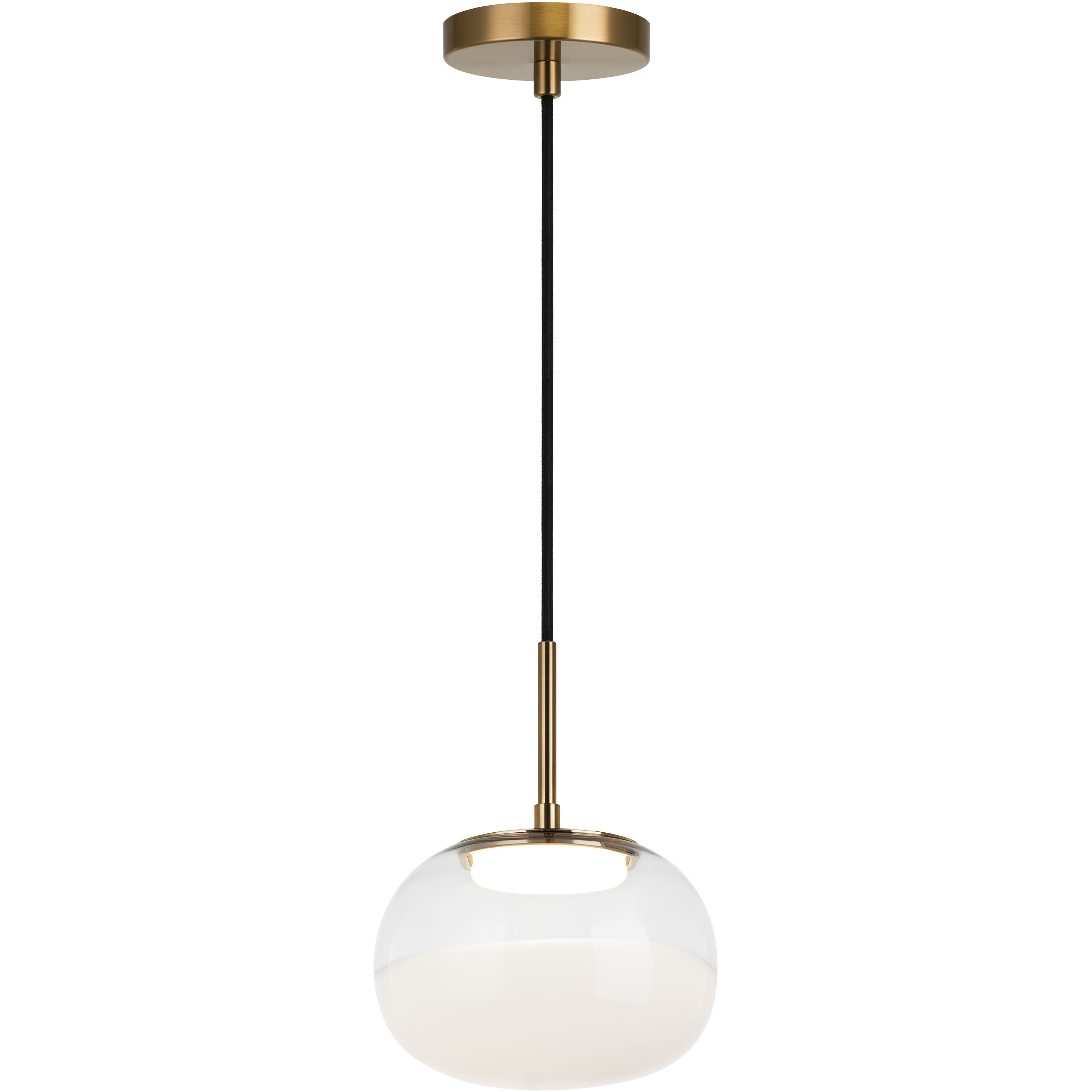 Jayce LED 7.88 inch Aged Gold Brass Pendant Ceiling Light in Aged Gold Brass and White