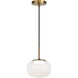 Jayce LED 7.88 inch Aged Gold Brass Pendant Ceiling Light in Aged Gold Brass and White