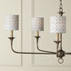 Block Print Natural and Gray Drum Chandelier Shade