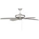 Traditional 52 inch Brushed Nickel with Chestnut and Silver Blades Ceiling Fan