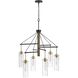 Williston 6 Light 32 inch Antiwue Brass and Wood Chandelier Ceiling Light