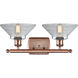 Ballston Orwell LED 18 inch Antique Copper Bath Vanity Light Wall Light in Clear Glass, Ballston