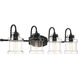 Danbury 4 Light 32 inch Earth Black Bath Light Wall Light