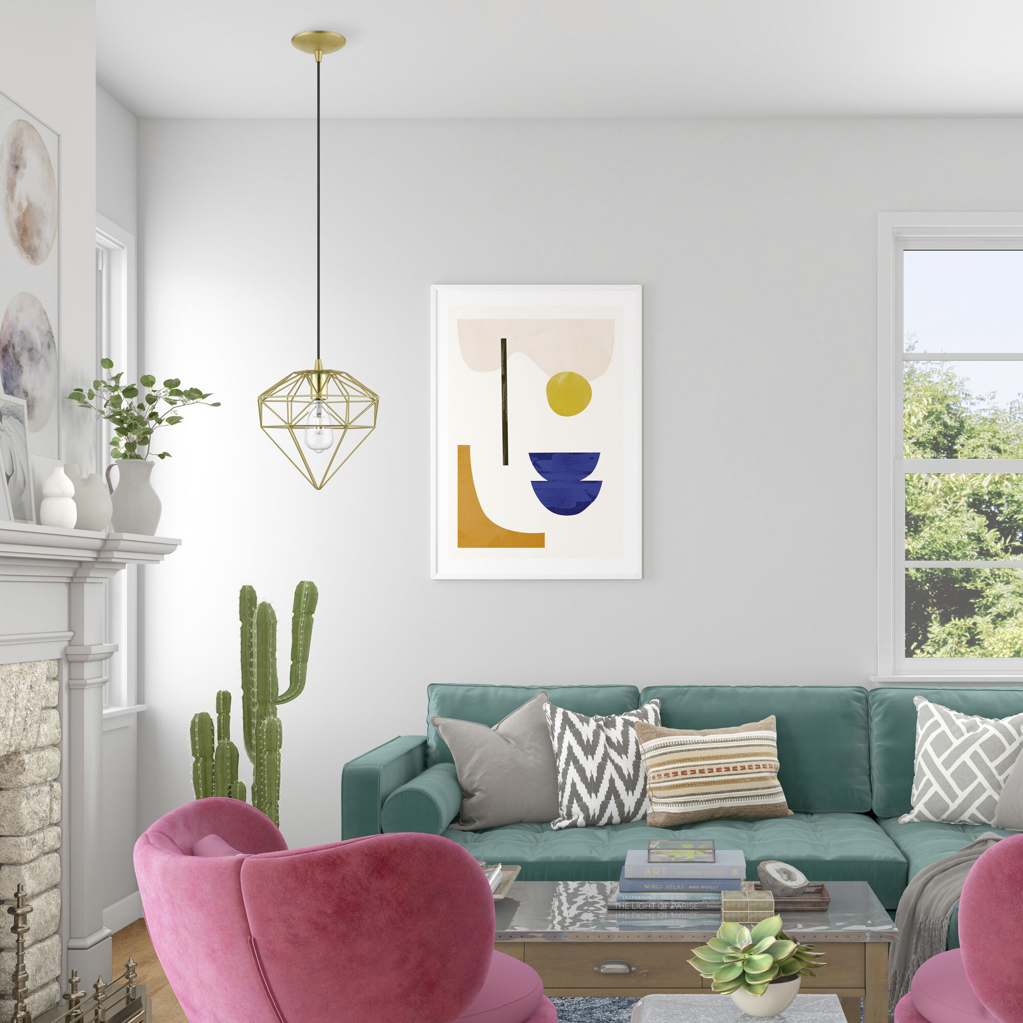 Knox 1 Light 11 inch Soft Gold with Polished Brass Accents Pendant Ceiling Light