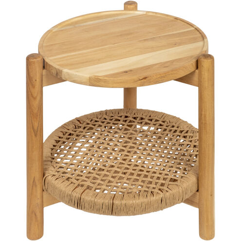 Orly 22 X 22 inch Top: Brown; Base: Wheat/Brown End Table
