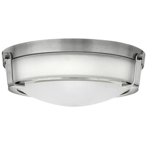 Hathaway 3 Light 16 inch Antique Nickel Indoor Flush Mount Ceiling Light in Etched White