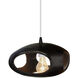 Radiance Collection 1 Light 12 inch Matte Black and Gloss Black and White Pendant Ceiling Light