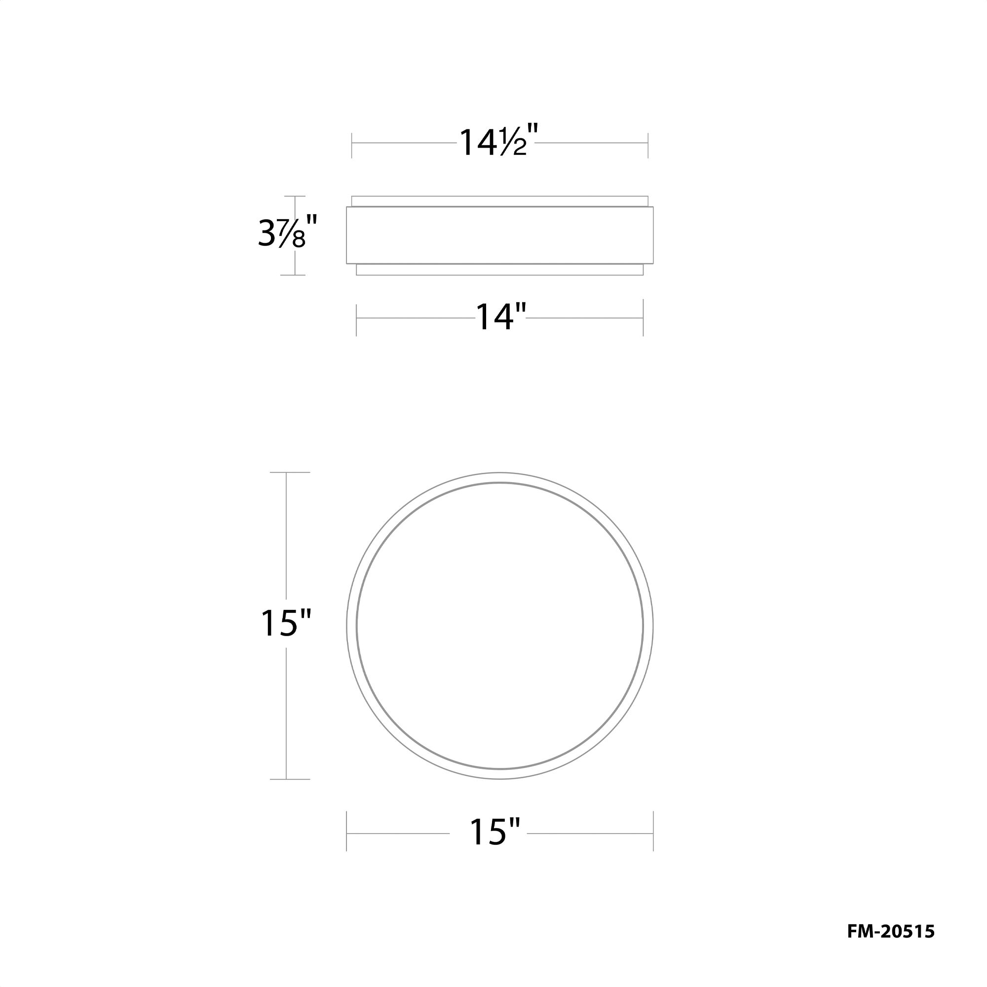 Salvo LED 15 inch White and Aged Brass Flush Mount Ceiling Light in 4000K, White/Aged Brass, dweLED