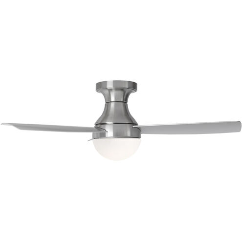 Orb 44 inch Brushed Nickel Flush Mount Ceiling Fan in Included, Smart Fan