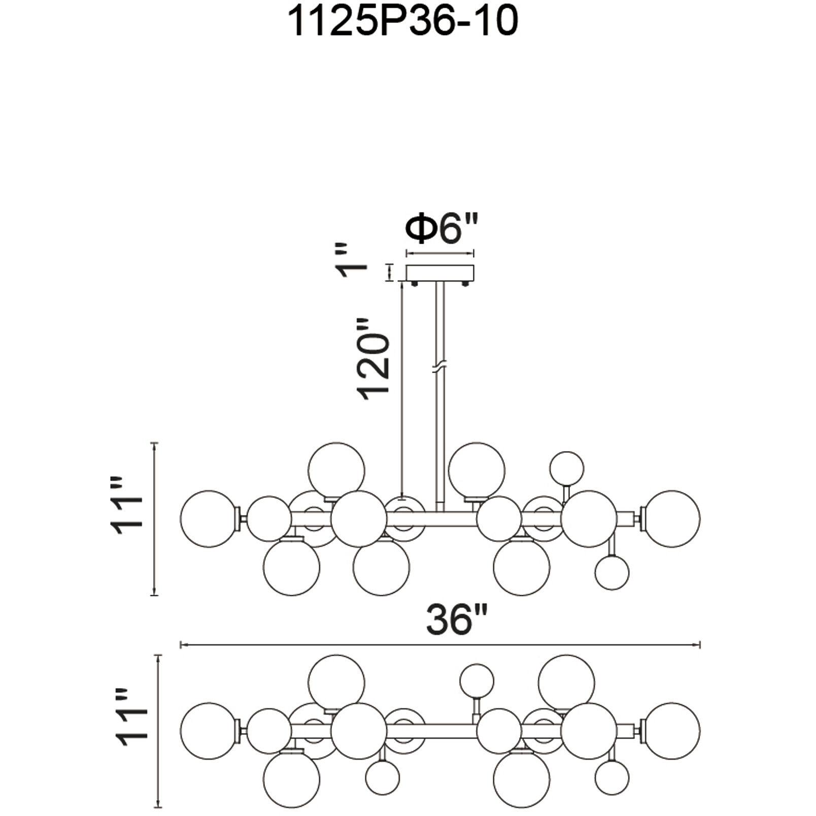 Element LED 36 inch Polished Nickel Island/Pool Table Light Ceiling Light