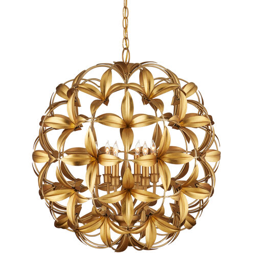 Helenium 6 Light 24 inch Contemporary Gold Leaf/Contemporary Gold Orb Chandelier Ceiling Light