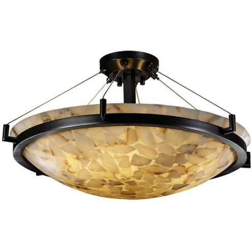Alabaster Rocks 6 Light 27 inch Dark Bronze Semi-Flush Bowl Ceiling Light in Incandescent