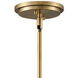 Argo LED 20 inch Satin Black with Lacquered Brass Indoor Pendant Ceiling Light
