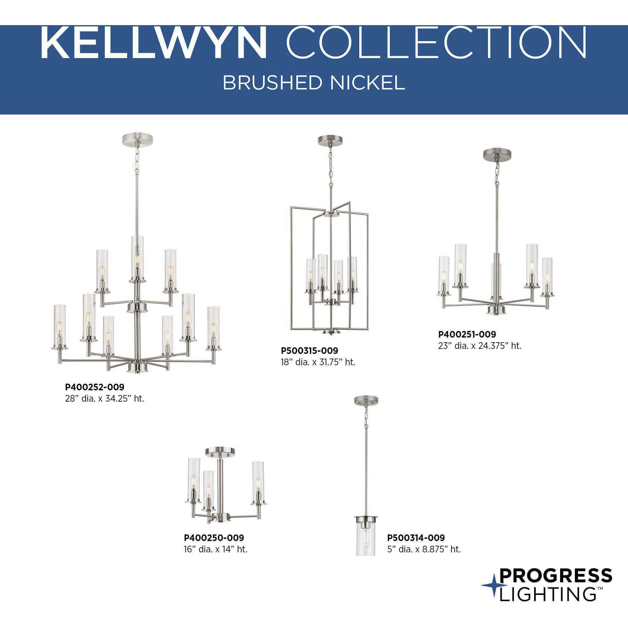 Kellwyn 5 Light 23 inch Brushed Nickel Chandelier Ceiling Light