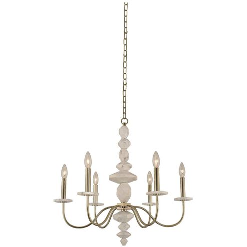 Carrara 6 Light 26 inch Champagne Gold Chandelier Ceiling Light