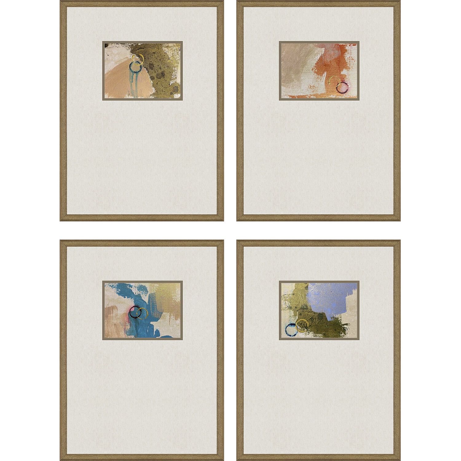 Discovery Beige and Green and Orange and Rust Framed Art