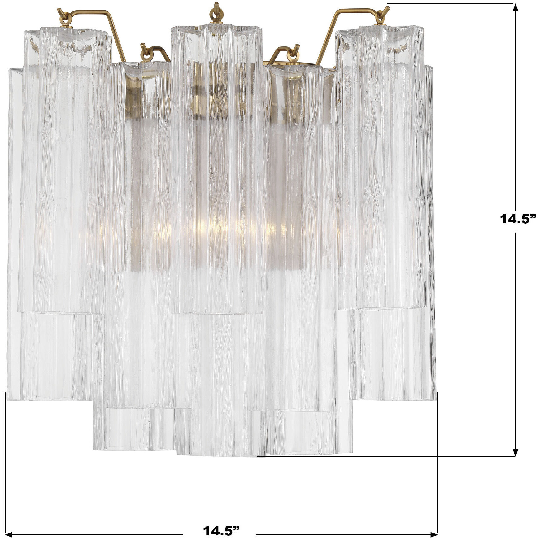 Addis Bath Wall Light in Tronchi Glass Clear