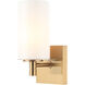 Candela 1 Light 4.75 inch Aged Gold Brass Wall Sconce Wall Light in Aged Gold Brass and Opal Glass