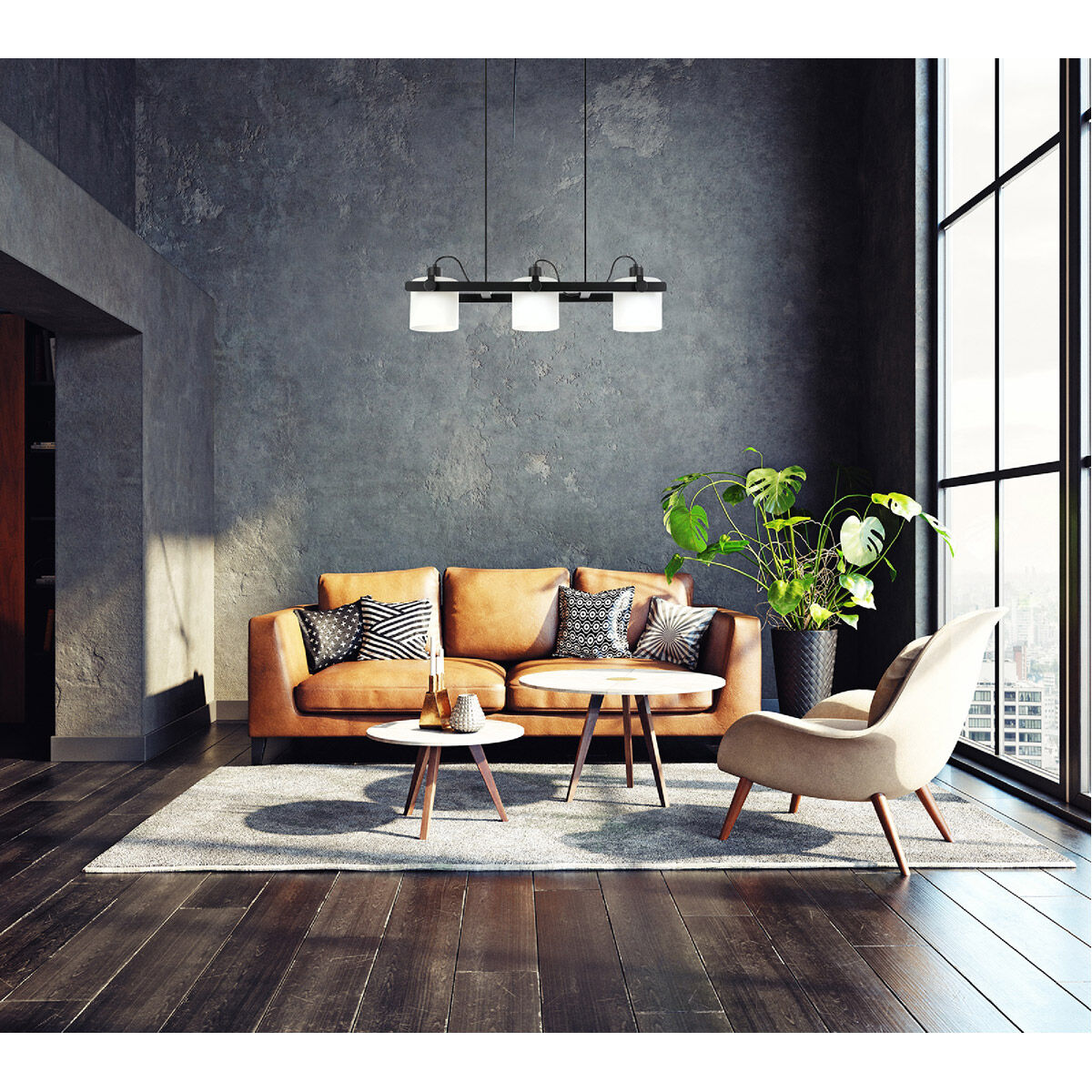 Drummond 3 Light 30.71 inch Black Pendant Ceiling Light