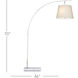 Cloister 70 inch 75 watt Brushed Nickel/White Floor Lamp Portable Light