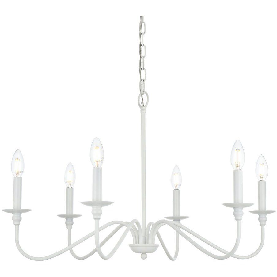 Rohan 6 Light 36 inch White Chandelier Ceiling Light