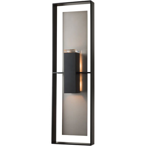 Shadow Box 2 Light 34 inch Coastal Black/Coastal Burnished Steel Outdoor Sconce, Tall