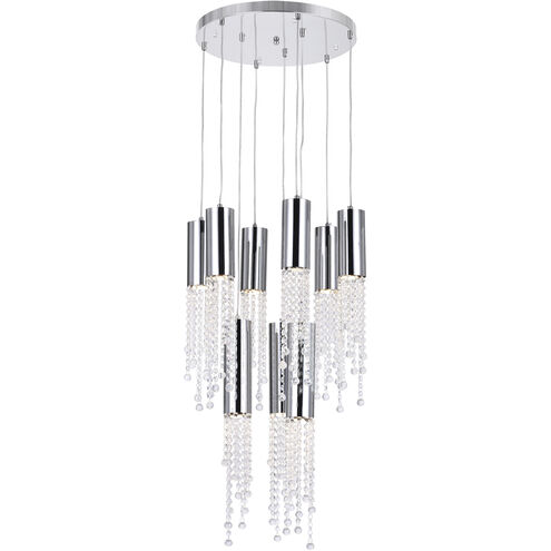 Extended 9 Light 20 inch Chrome Multi Light Pendant Ceiling Light