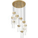Fontaine 11 Light 26.25 inch Rubbed Brass Chandelier Ceiling Light